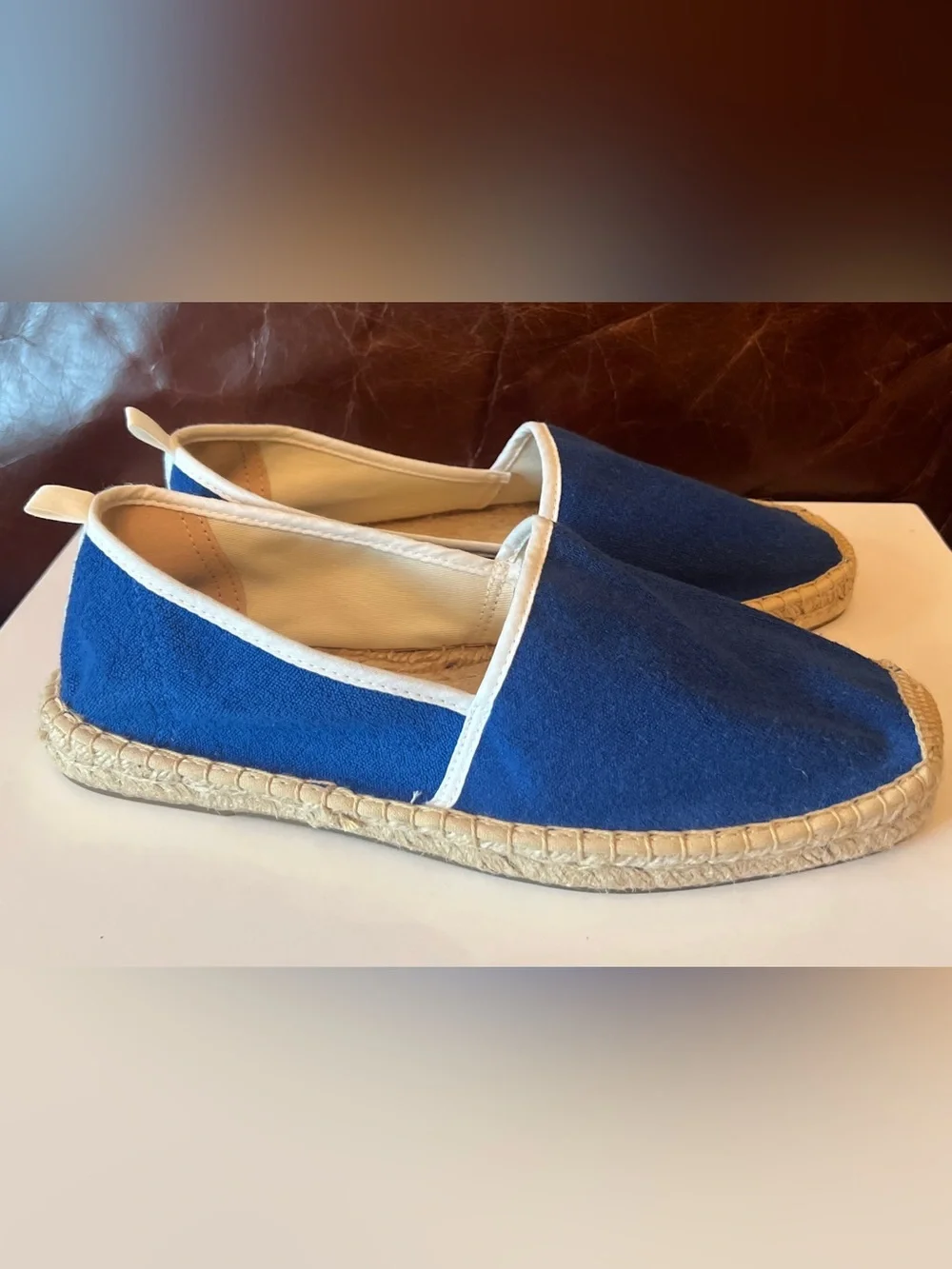 Soludos Mens Original French Blue White Terry Espadrille Shoes Sz 8-8.5 New